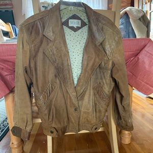 Vintage 1980s real leather motorcycle jacket